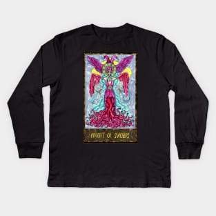 Knight Of Swords. Magic Gate Tarot Card Design. Kids Long Sleeve T-Shirt